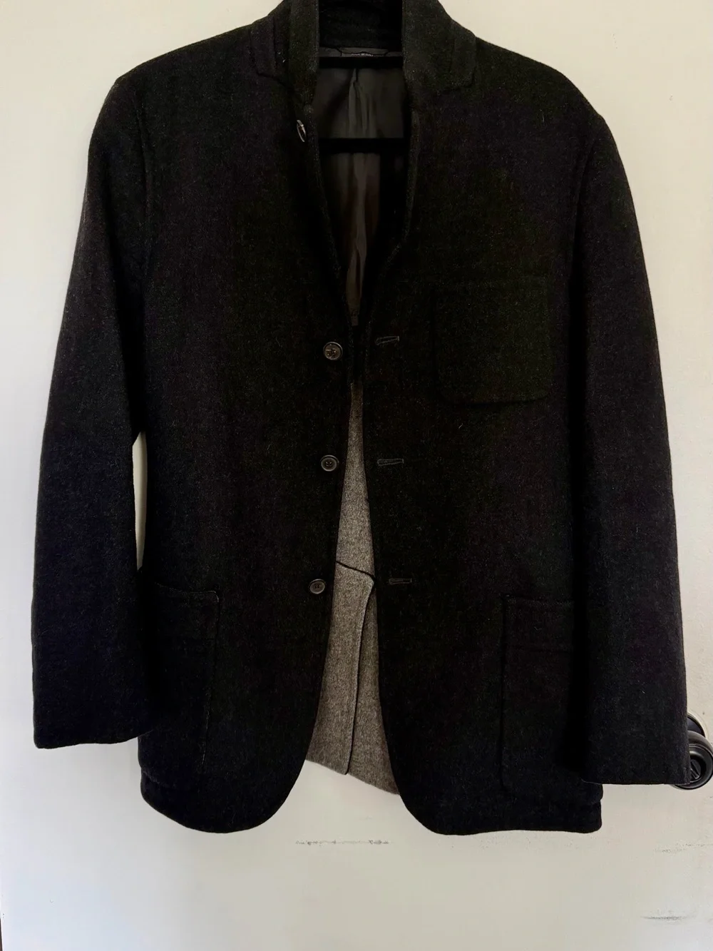 Jil Sander Black Single-Breasted Patch-Pocket Blazer Wool/Cashmere